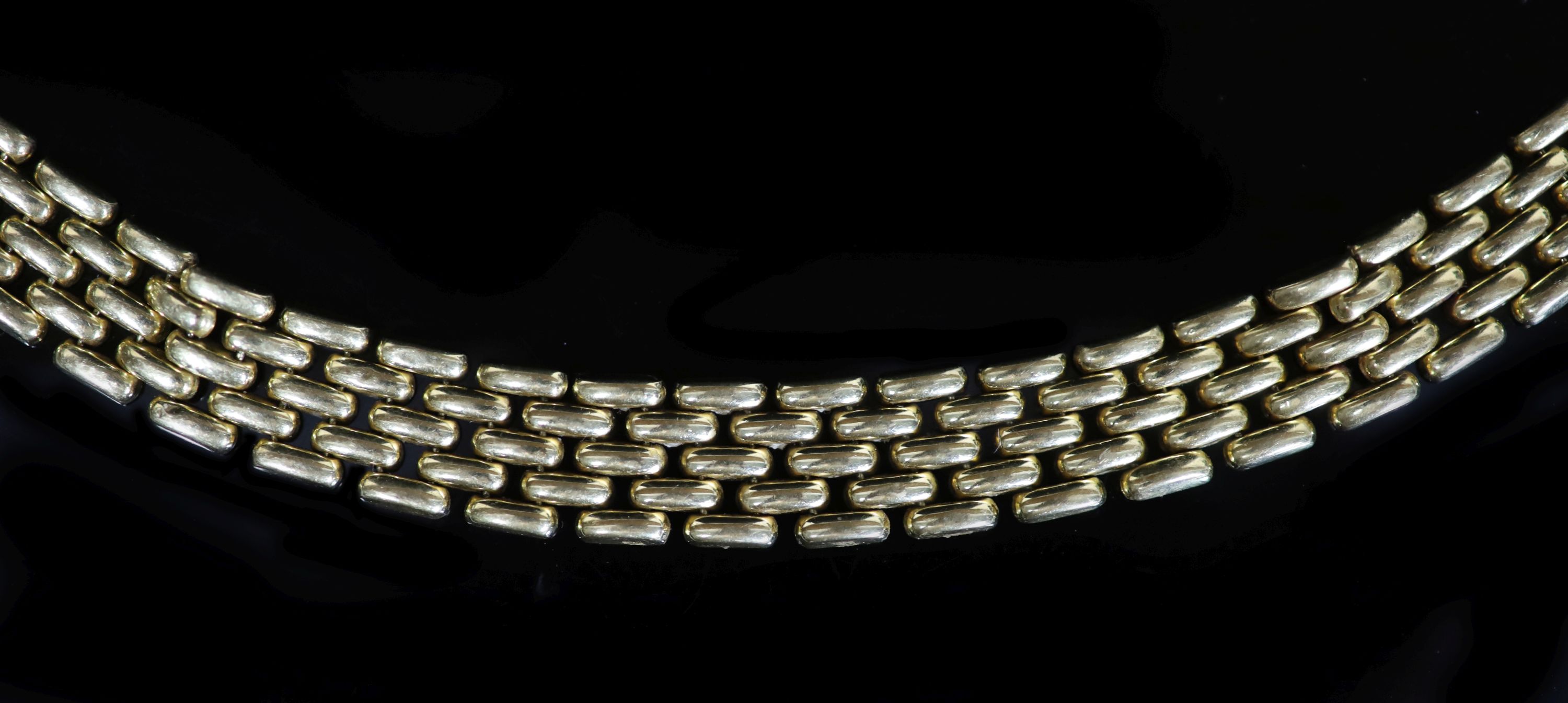 An Italian 18ct gold brick link bracelet,